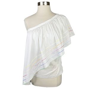 Central Park x REVOLVE West Asymmetrical One-Shoulder Ruffle Top - Size XS